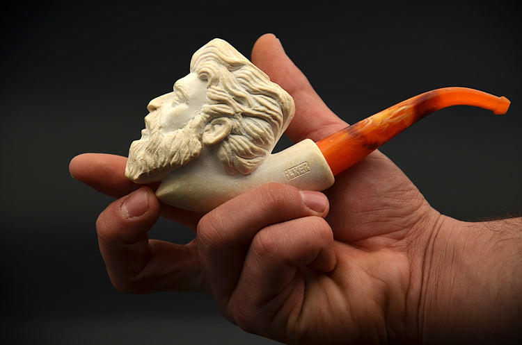 Ancient Greek Man Meerschaum Pipe