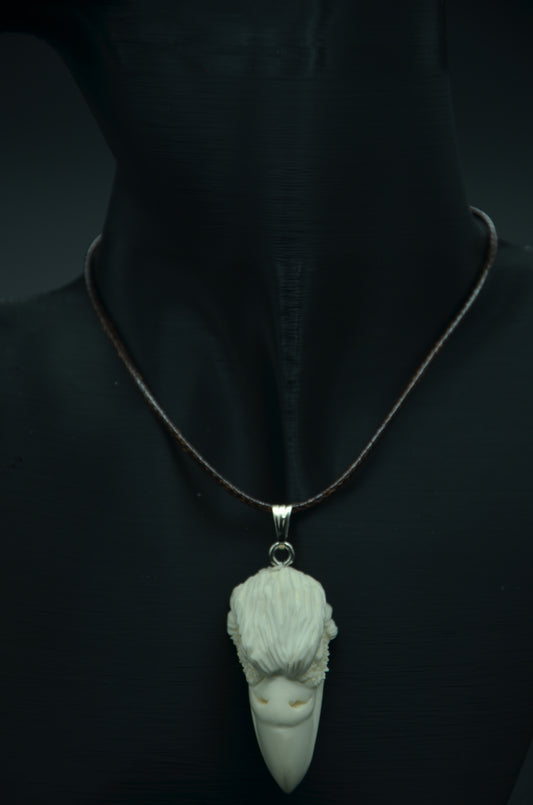 Eagle Head Pendant Meerschaum Necklace
