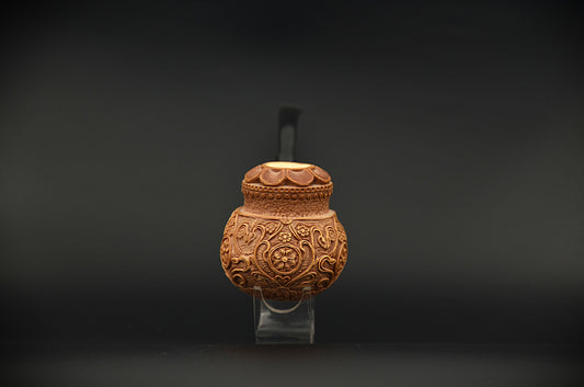 Ornate Floral Relief Meerschaum Pipe