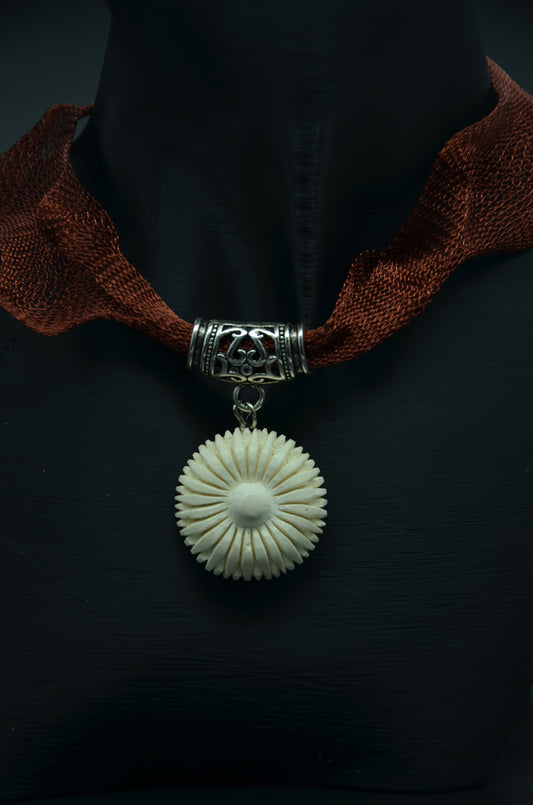 Sun Pendant Meerschaum Necklace