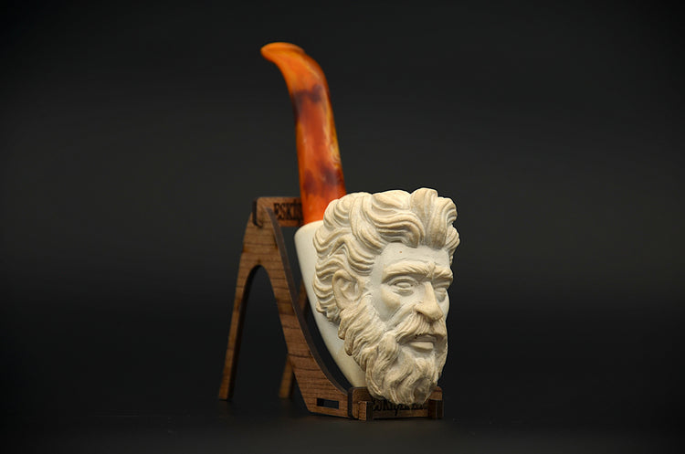 Ancient Greek Man Meerschaum Pipe