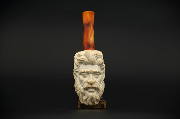 Ancient Greek Man Meerschaum Pipe