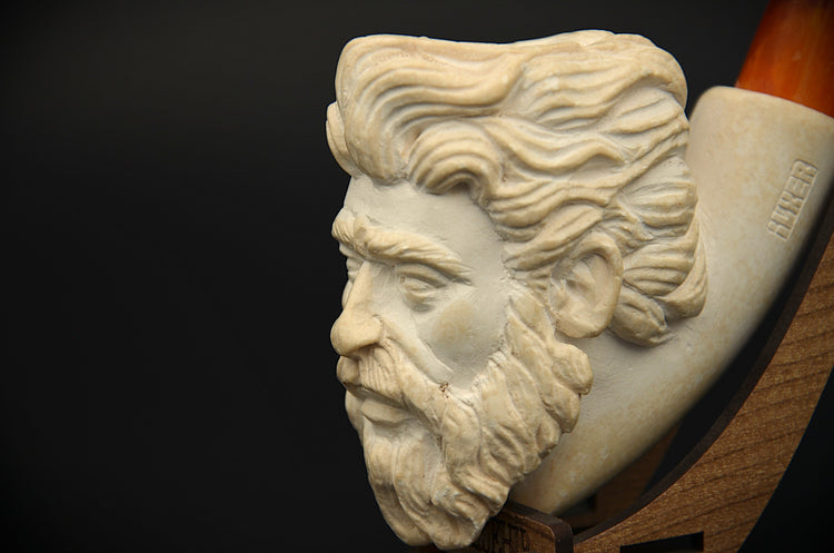 Ancient Greek Man Meerschaum Pipe