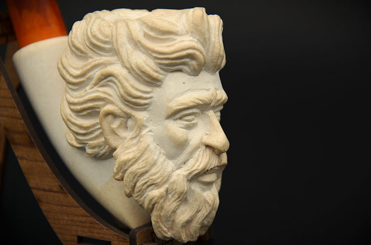 Ancient Greek Man Meerschaum Pipe