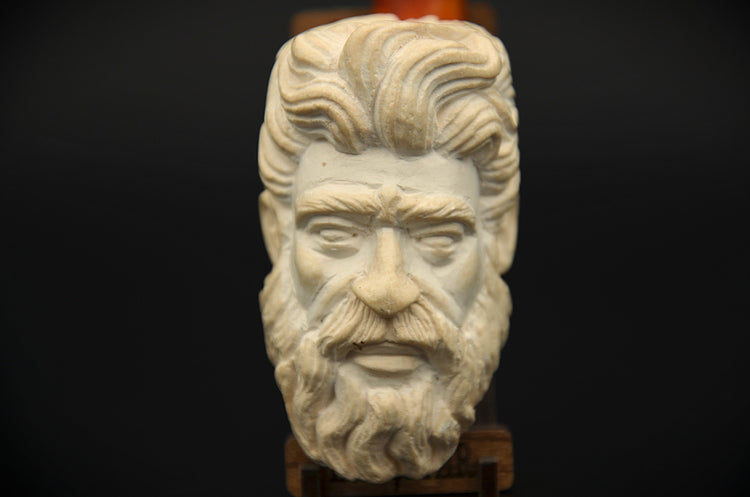 Ancient Greek Man Meerschaum Pipe