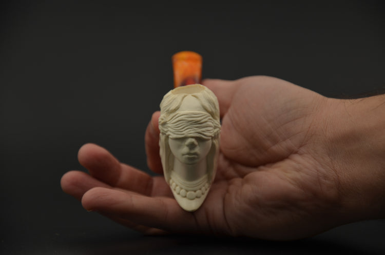 Blindfolded Goddess Meerschaum Pipe