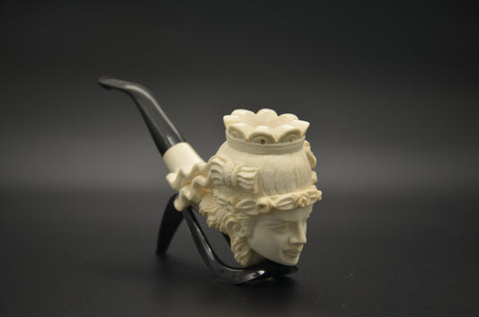 Crowned Lady Block Meerschaum Pipe