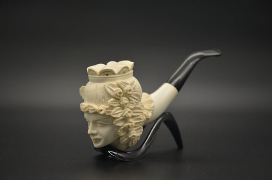 Crowned Lady Block Meerschaum Pipe