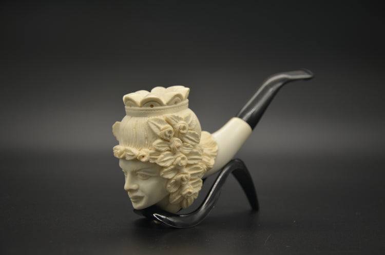 Crowned Lady Block Meerschaum Pipe