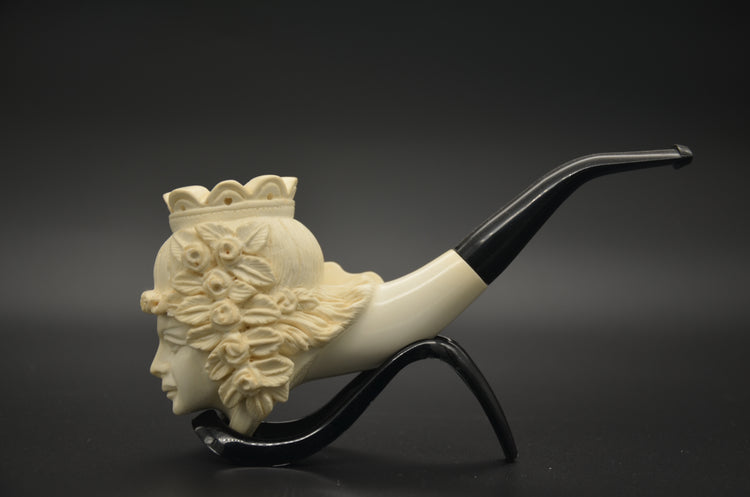 Crowned Lady Block Meerschaum Pipe
