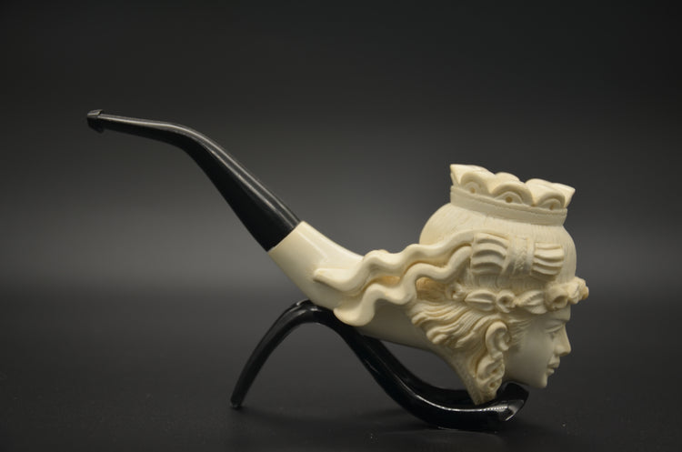 Crowned Lady Block Meerschaum Pipe