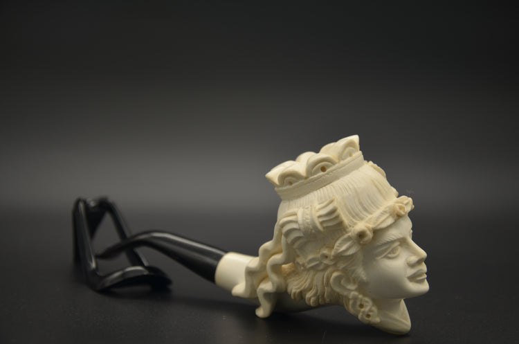 Crowned Lady Block Meerschaum Pipe