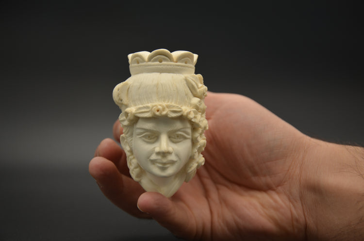 Crowned Lady Block Meerschaum Pipe