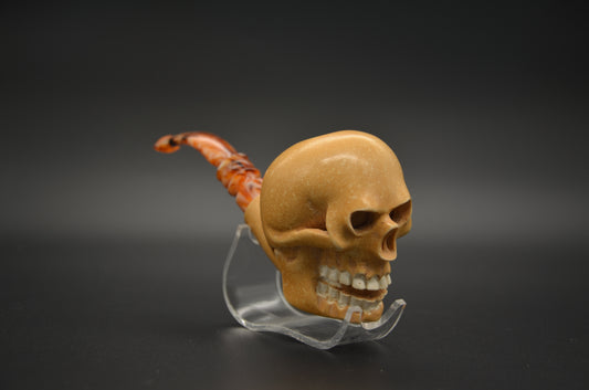 Grinning Skull Meerschaum Pipe