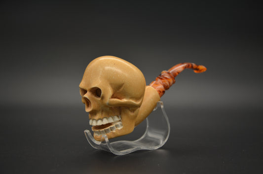 Grinning Skull Meerschaum Pipe