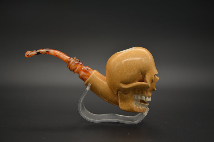 Grinning Skull Meerschaum Pipe