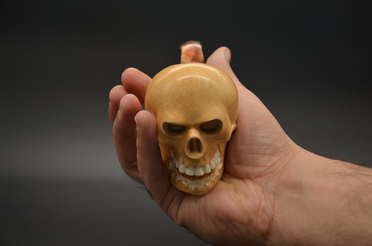 Grinning Skull Meerschaum Pipe