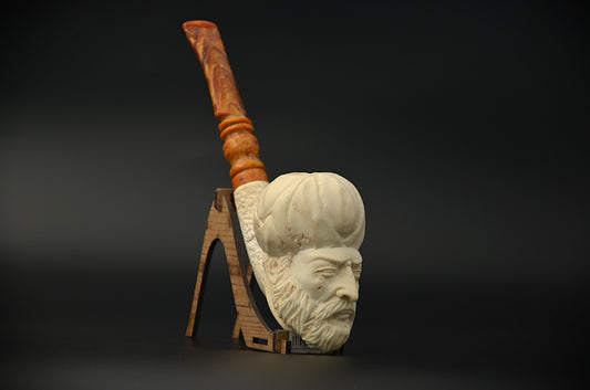 Hand Carved Ottoman Figure Meerschaum Pipe