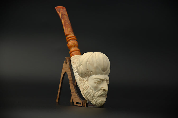 Hand Carved Ottoman Figure Meerschaum Pipe