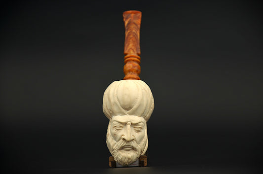 Hand Carved Ottoman Figure Meerschaum Pipe