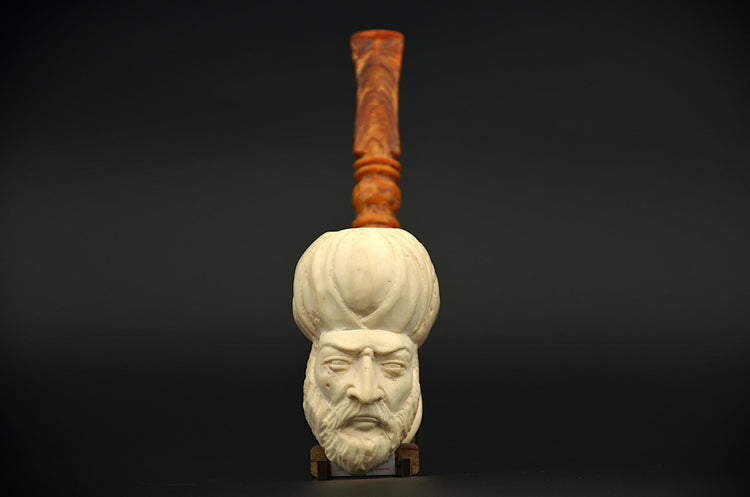 Hand Carved Ottoman Figure Meerschaum Pipe