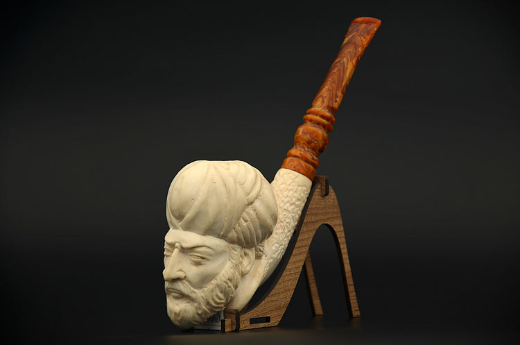 Hand Carved Ottoman Figure Meerschaum Pipe