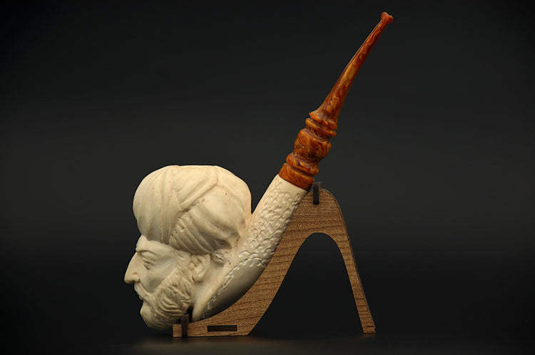Hand Carved Ottoman Figure Meerschaum Pipe