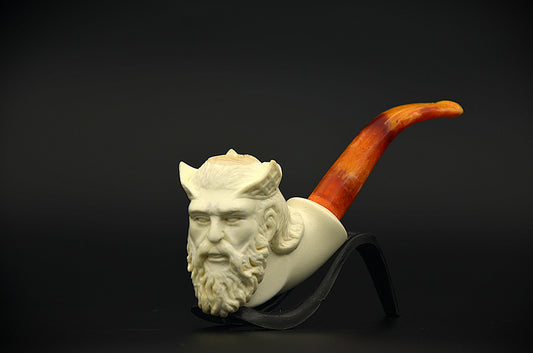 Old Sea King Carved Meerschaum Pipe