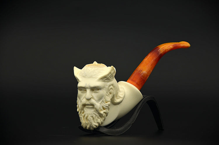 Old Sea King Carved Meerschaum Pipe