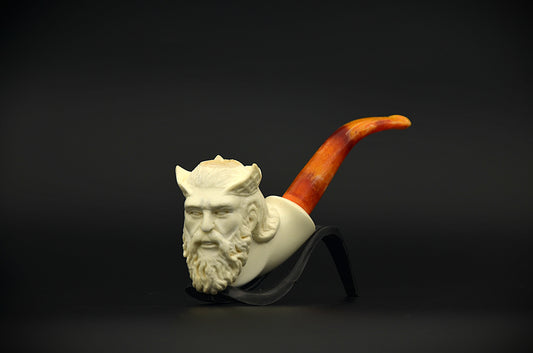Old Sea King Carved Meerschaum Pipe