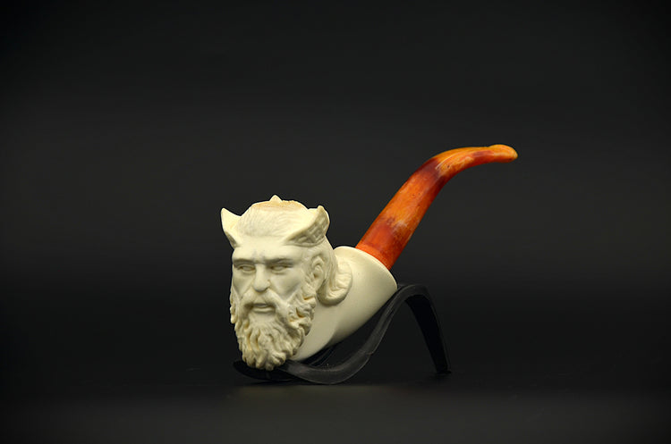 Old Sea King Carved Meerschaum Pipe