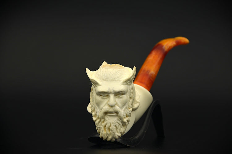 Old Sea King Carved Meerschaum Pipe