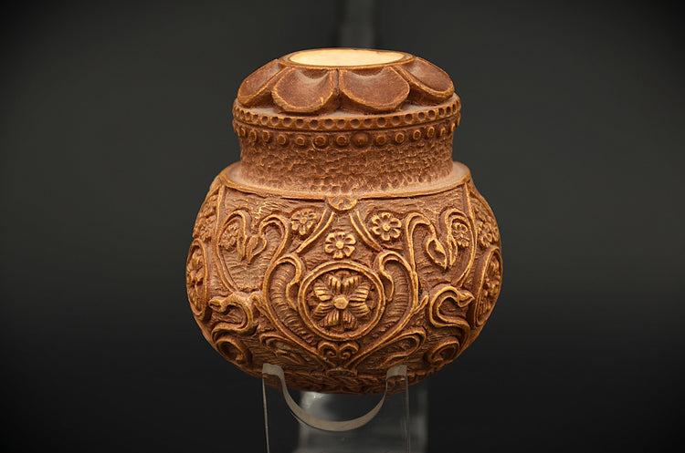 Ornate Floral Relief Meerschaum Pipe