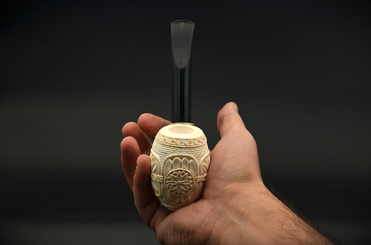 Patterned Carved Classic Meerschaum Pipe