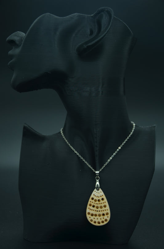 Perforated Drop Meerschaum Necklace