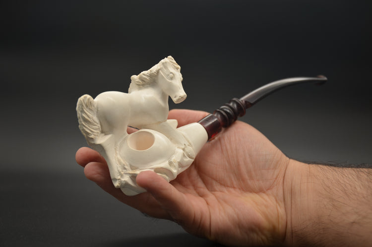 Rearing Horse Meerschaum Pipe