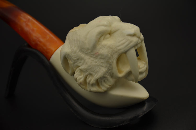 Roaring Tiger Head Meerschaum Pipe