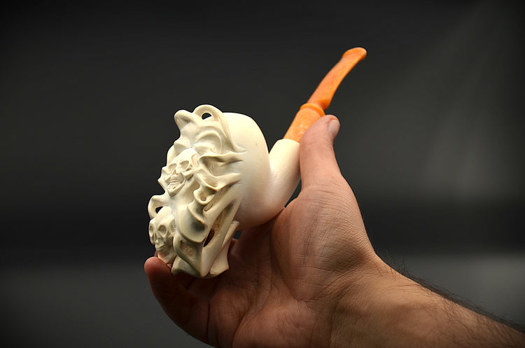 Skull & Skeleton Meerschaum Pipe