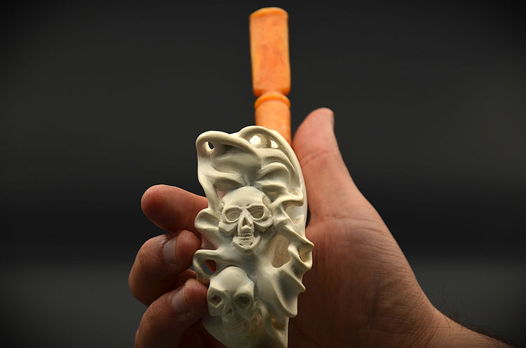 Skull & Skeleton Meerschaum Pipe