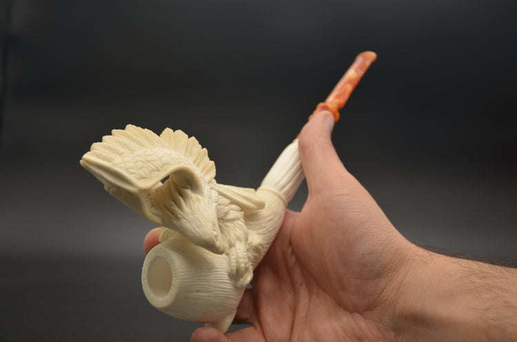 Winged Eagle Block Meerschaum Pipe
